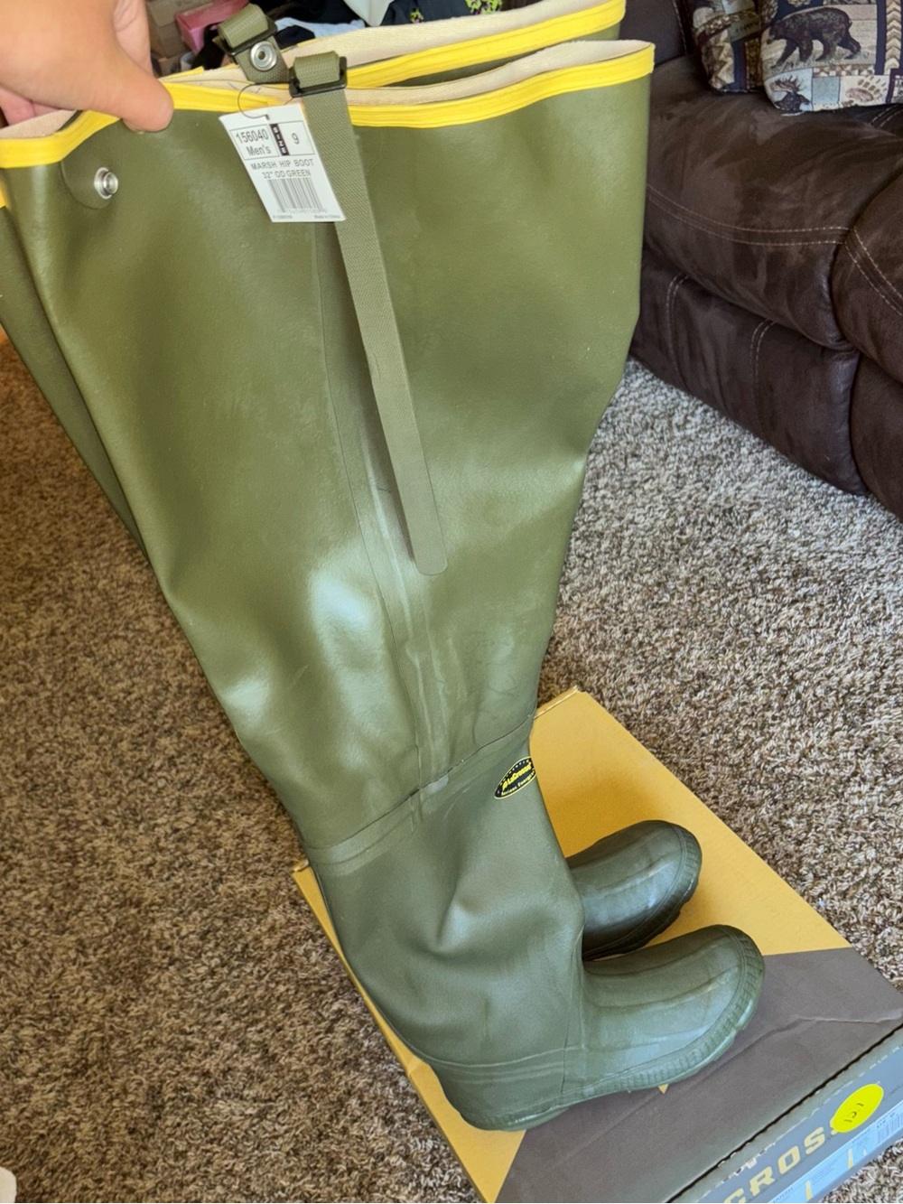 LaCrosse Men's 32" Marsh Waders Waterproof Boots OD Green - 156040, Green Size 9
